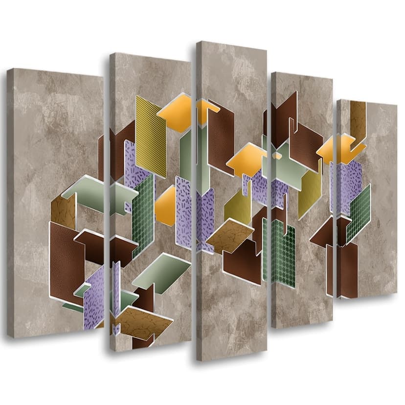 Stampa su tela 5 parti, puzzle 3D