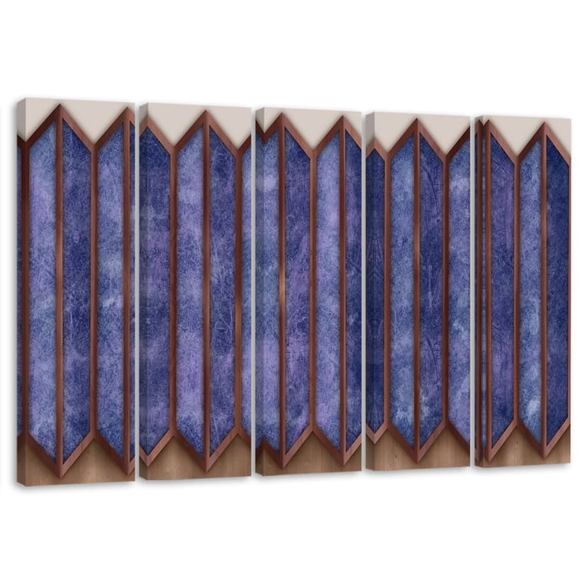 Stampa su tela 5 pezzi, finestra 3D colorata