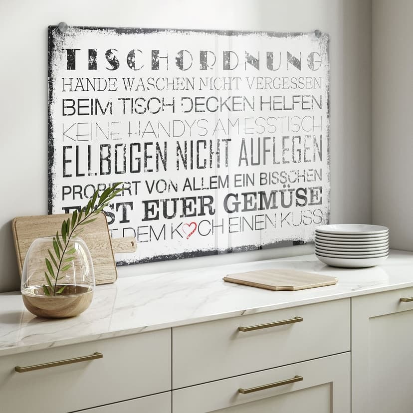 Spritzschutz Tischordnung