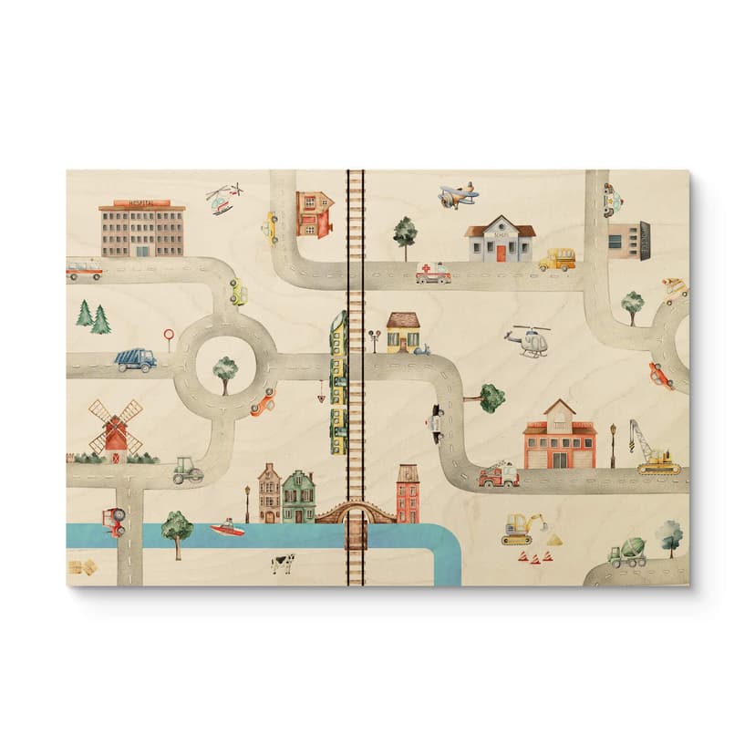 Camera dei bambini Stampa su legno Oliver Robins - Via del gioco