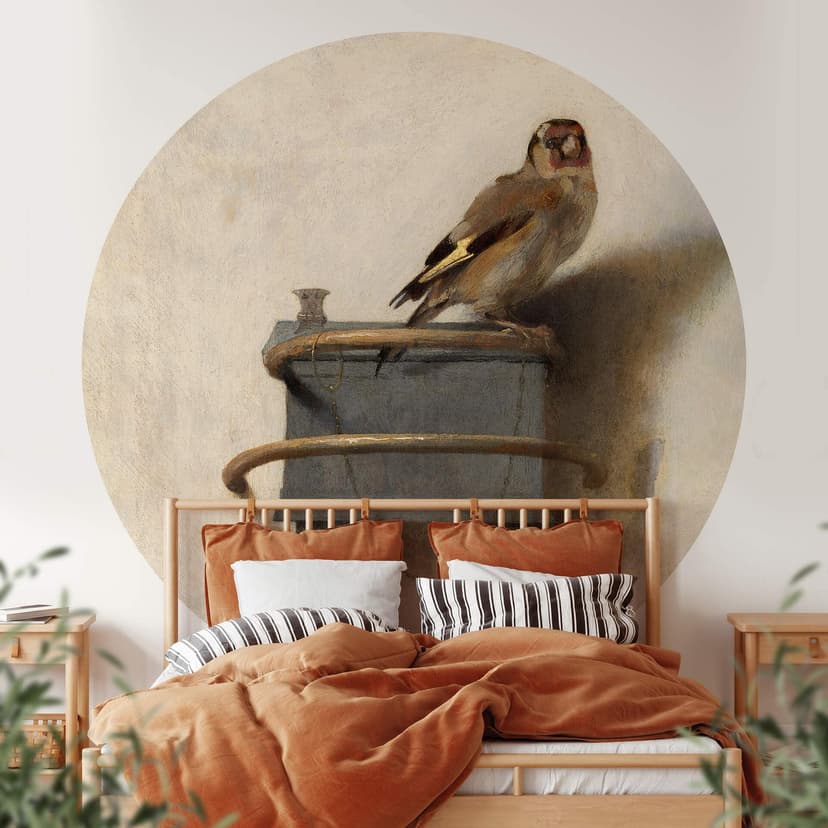 Fotomurale Fabritius - Il cardellino tondo - carta da parati in tessuto non tessuto/carta da parati