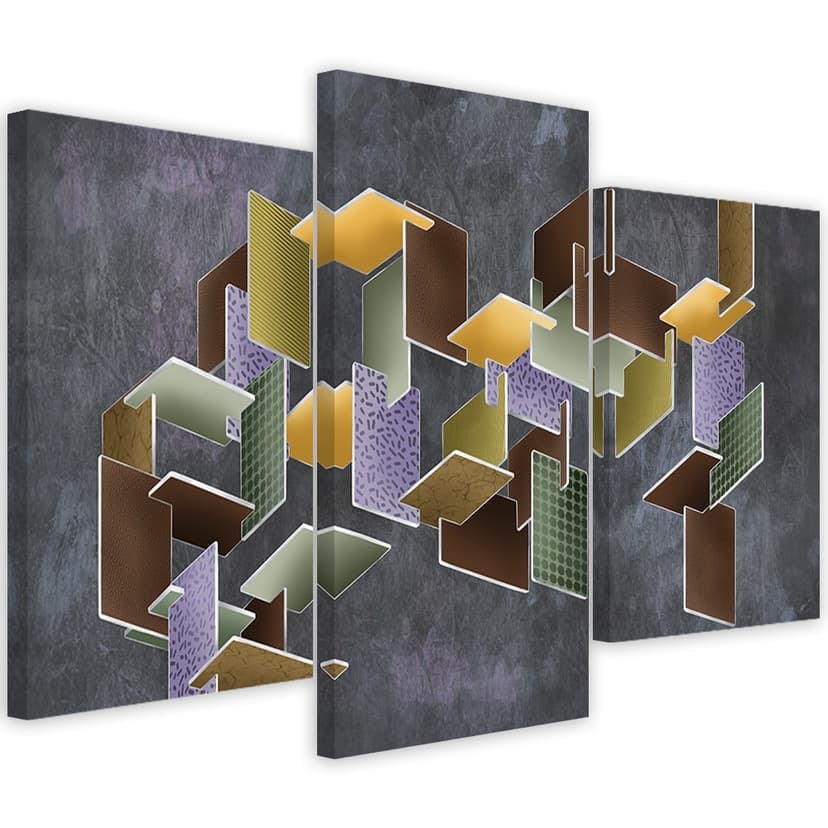 Stampa su tela in 3 parti, puzzle 3D