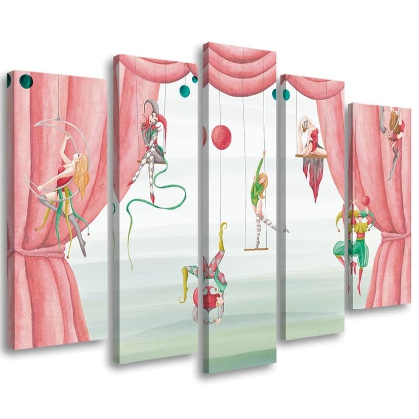 Stampa su tela 5 pezzi, acrobata da circo