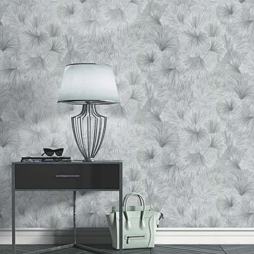 Carta da parati Leaf, carta da parati a motivi Fashion for Walls 4 di Guido Maria Kretschmer grigio