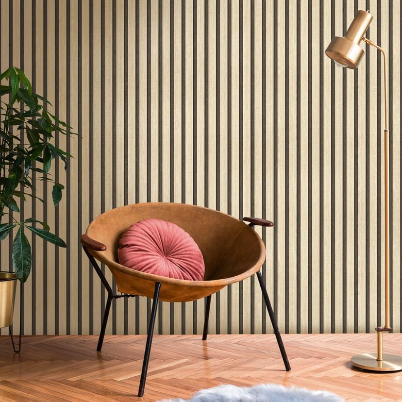 Carta da parati in tessuto non tessuto nero metallizzato oro - Pannelli acustici scandinavi in legno Carta da parati di lusso