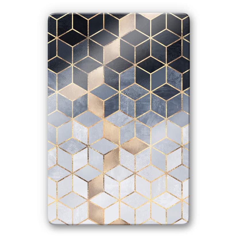 Glasbild Fredriksson - Blaue Geometrie