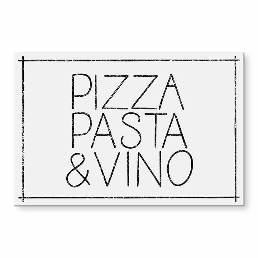 Stampa su vetro acrilico Pizza Pasta & Vino
