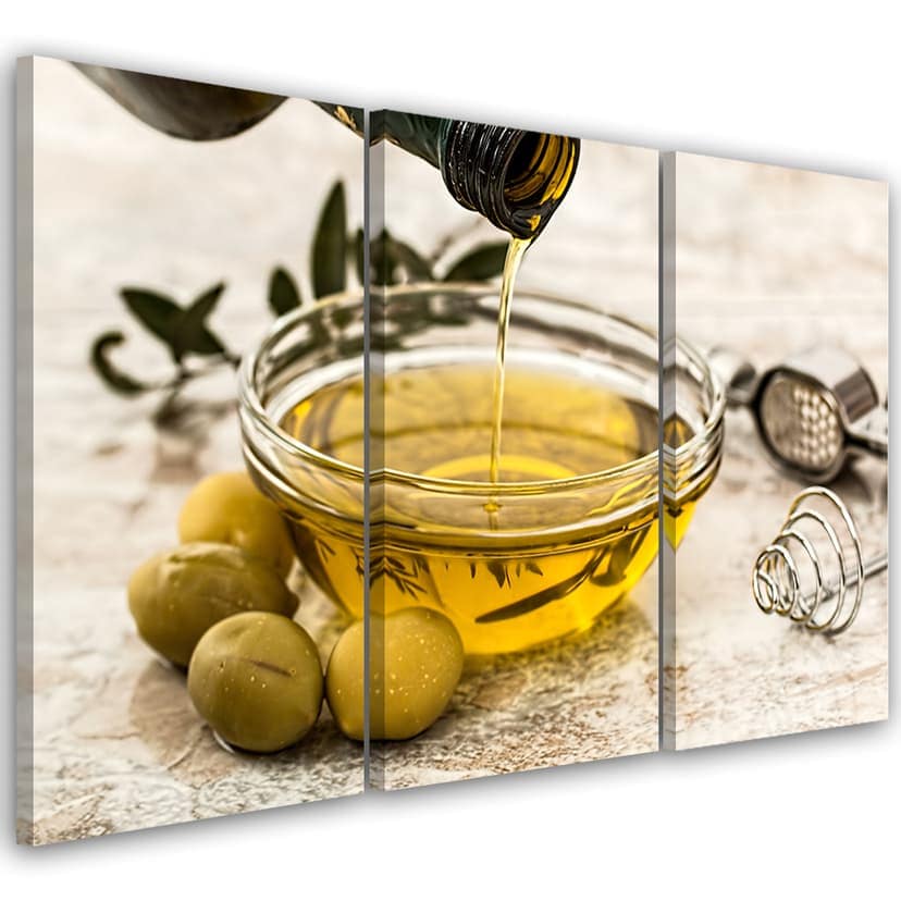 Stampa su tela in 3 parti, olio d'oliva
