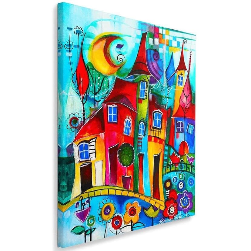Stampe su tela, città colorata di notte