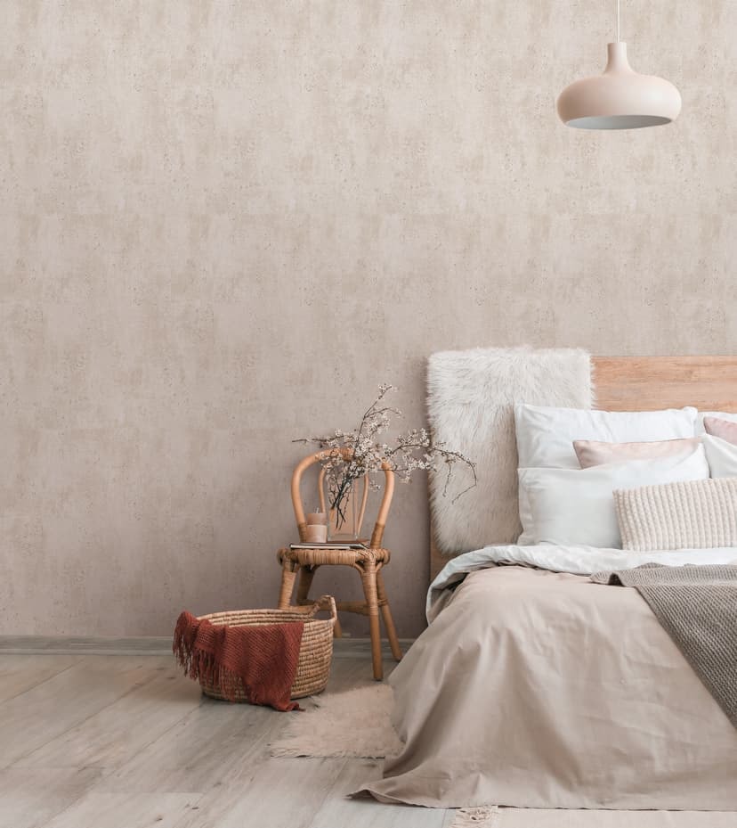 Carta da parati semplice, rivestimento murale in tessuto non tessuto Novamur Yvi beige