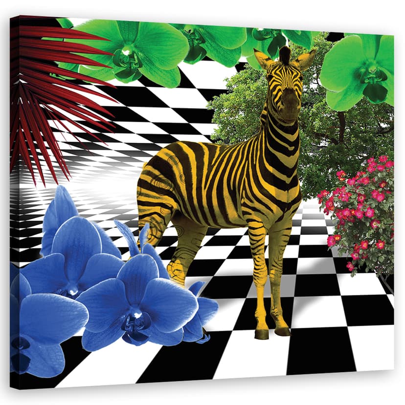 Stampe su tela, Animali zebrati colorati