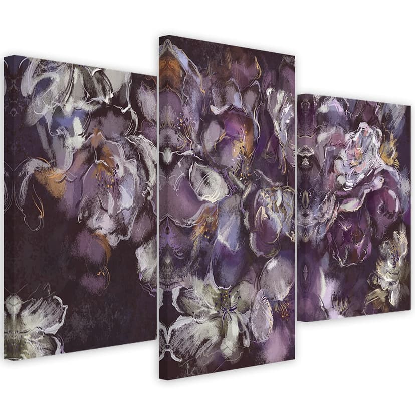 Stampa su tela 3 pezzi, fiore di iris