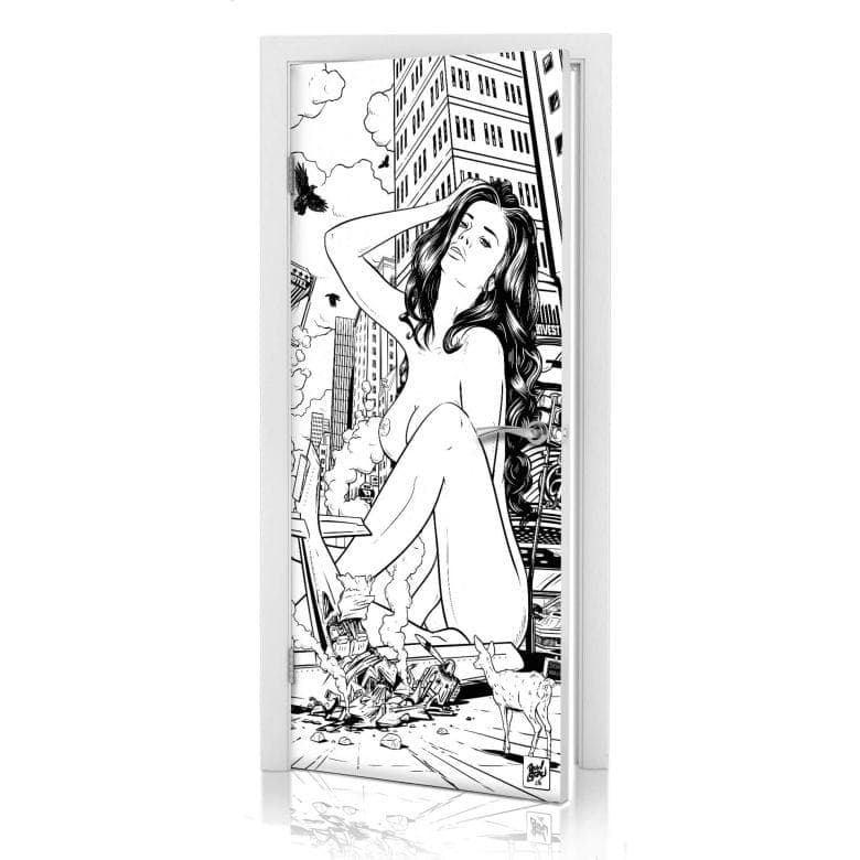 Adesivo per porte Drawstore - Desaster pin up plan