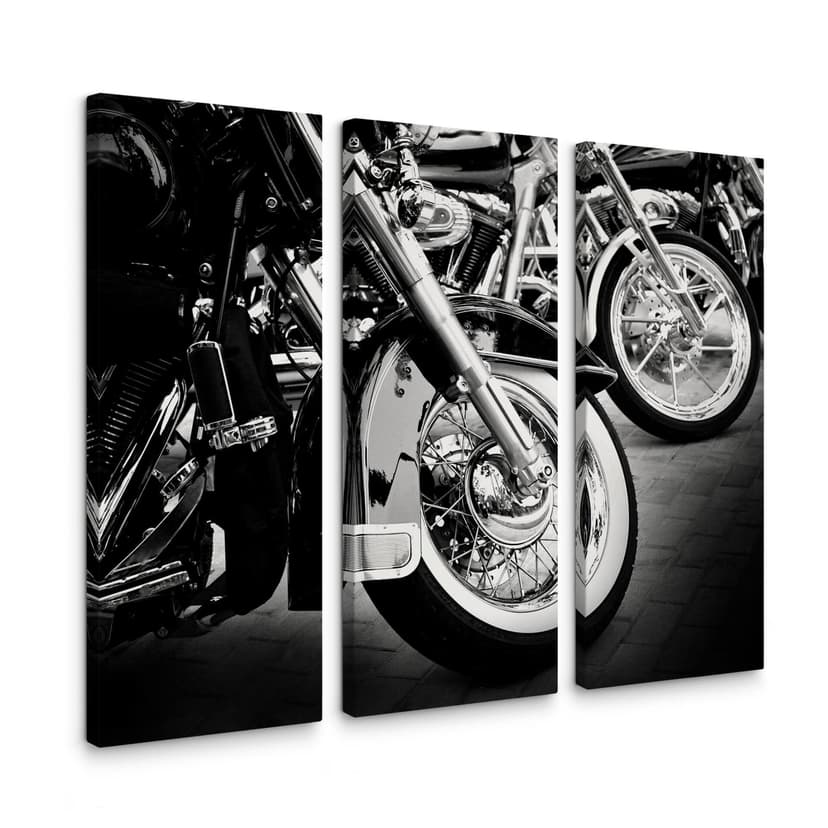 Stampa su tela - Ruote di motocicletta (tre parti)
