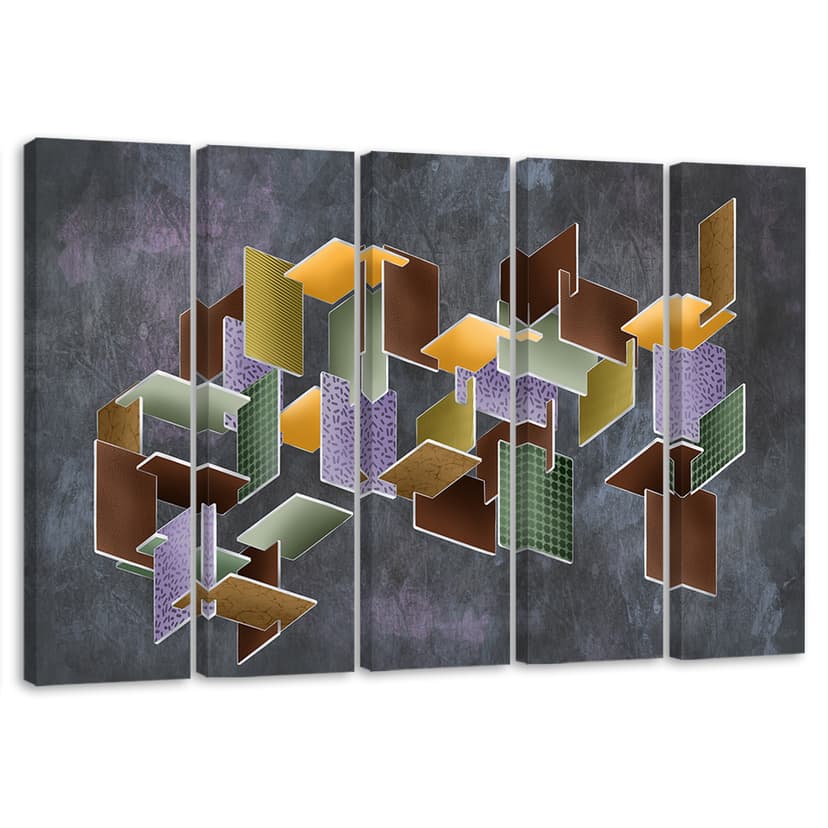 Stampa su tela 5 parti, puzzle 3D