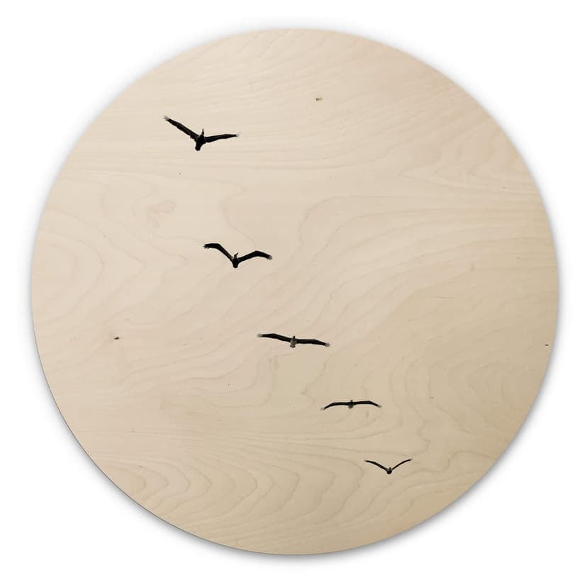 Stampa su legno Kubistika - Alto nel cielo - Tondo
