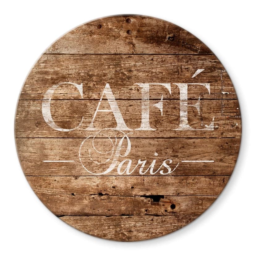 Stampa su vetro Café Paris - tondo