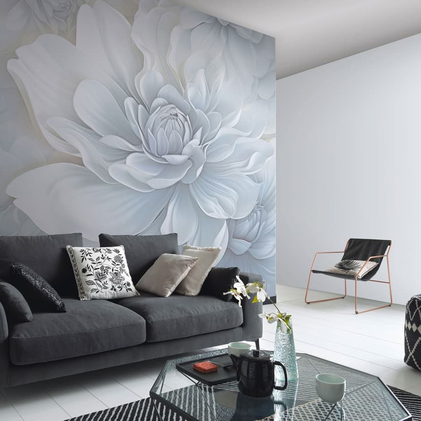 Carta da parati a motivi floreali Big Pictures grigio 2,50 x 2,70 m