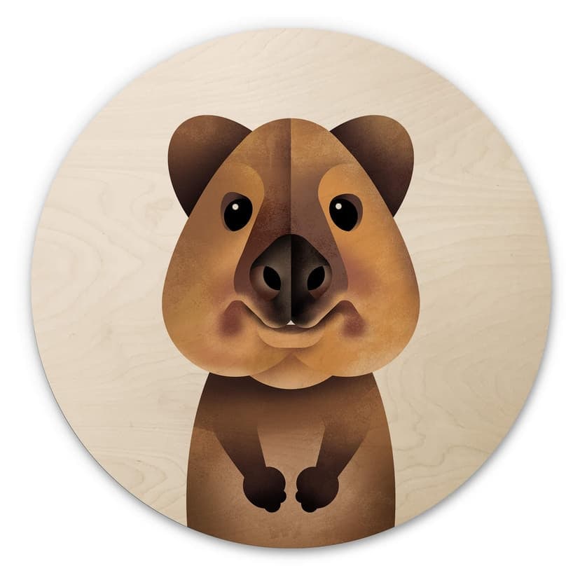 Stampa su legno Braun - Quokka