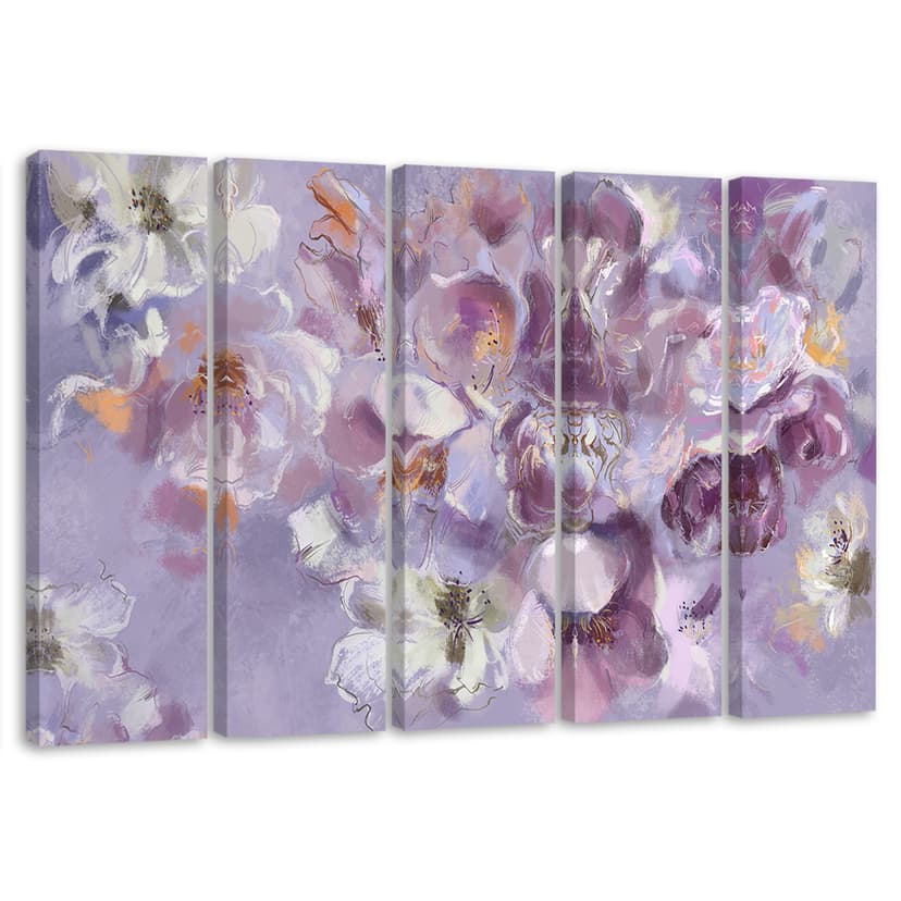 Stampa su tela 5 pezzi, fiore di iris