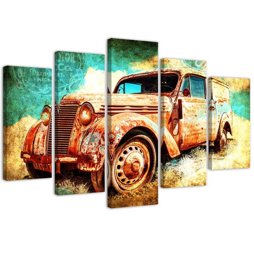Stampa su tela 5 pezzi Auto retrò vintage