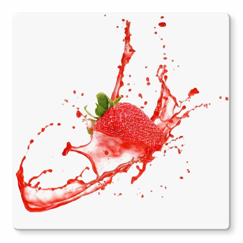 Stampa su vetro - schizzi di fragola