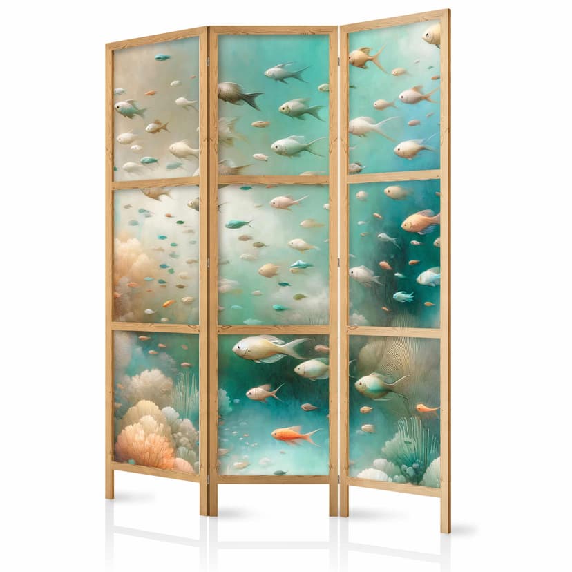 Japanischer Paravent Raumteiler - Spectacular Underwater Landscape, 3-teilig