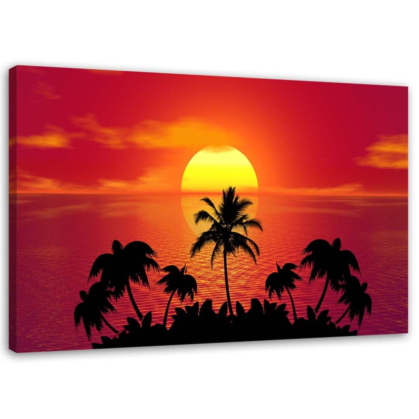 Stampe su tela, Tramonto e palme