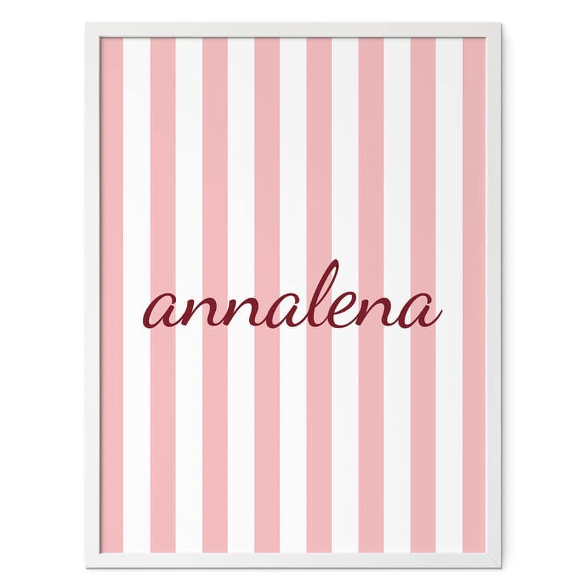 Poster personalizzabile a strisce rosa