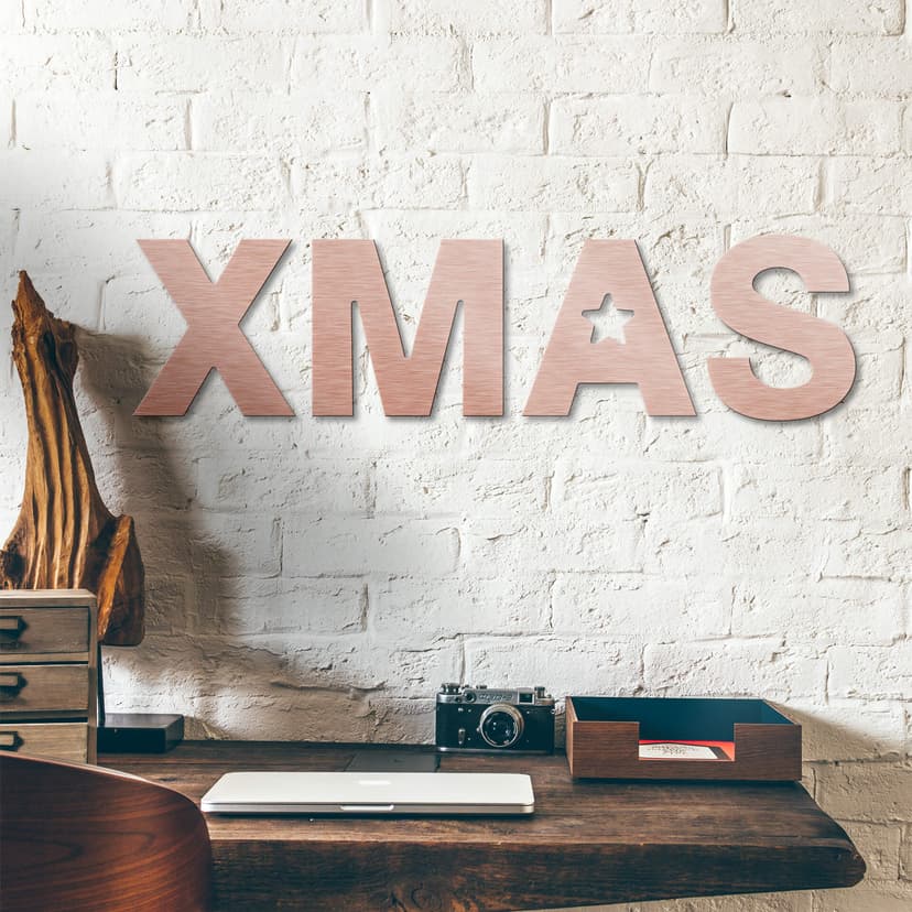 Scritta Alu-Dibond ramato – Xmas