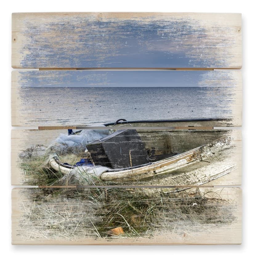 Stampa su legno - Barca da pesca