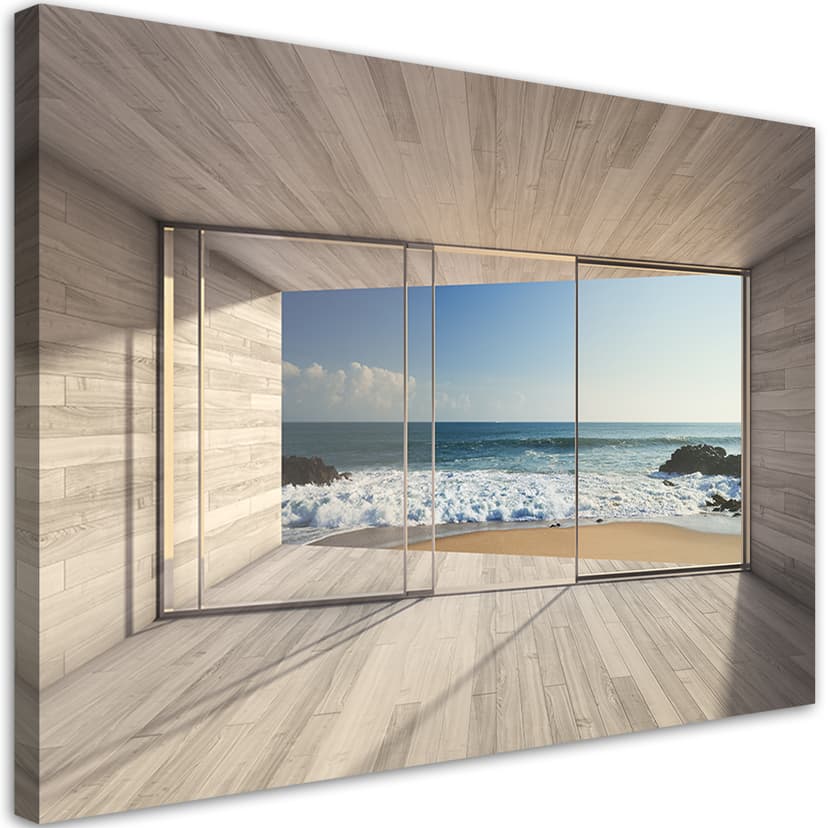 Stampe su tela, Vista mare dalla finestra
