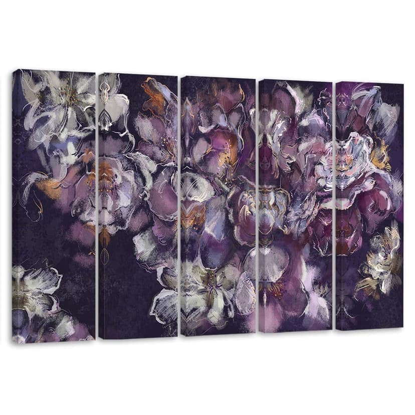 Stampa su tela 5 pezzi, fiore di iris