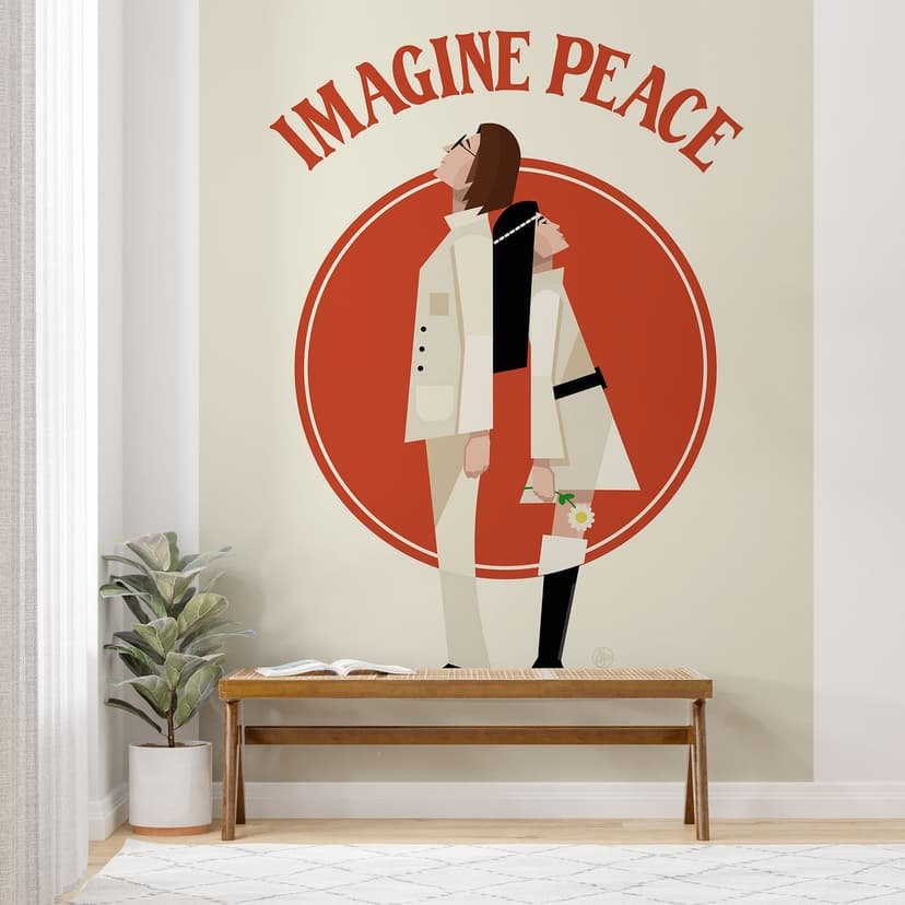 Fotomurale "Imagine Peace" - Due per la pace e la speranza - Retrodrome