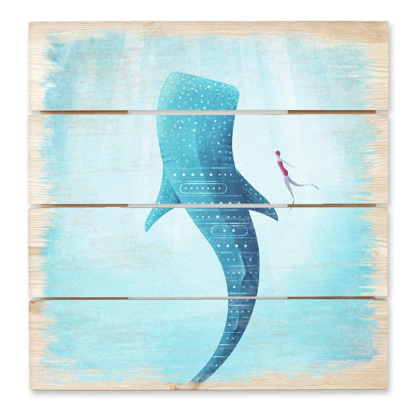 Stampa su legno Rivers - Balena