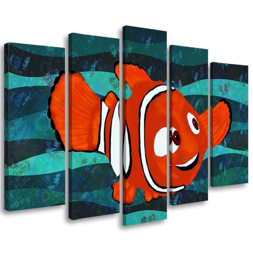 Stampa su tela 5 pezzi Pesce cartone animato Bambini