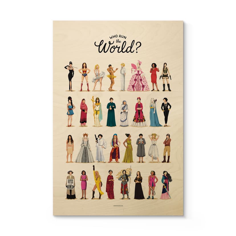 Stampa su legno Who Run the World - Tohmé