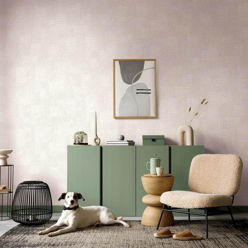 Carta da parati in tessuto non tessuto Geometrico, righe Geometrico in beige