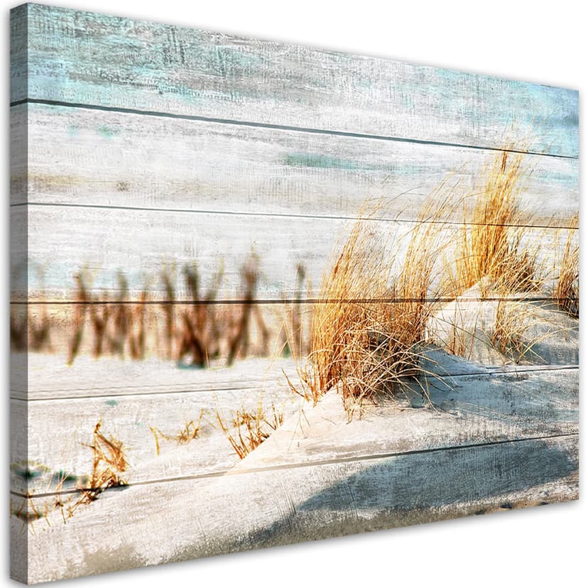 Stampe su tela, Spiaggia vintage su legno