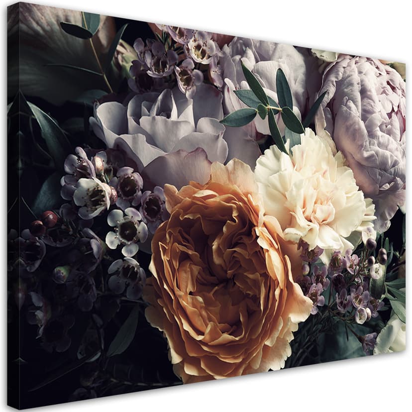 Stampe su tela, Bouquet di fiori di peonia in pastello
