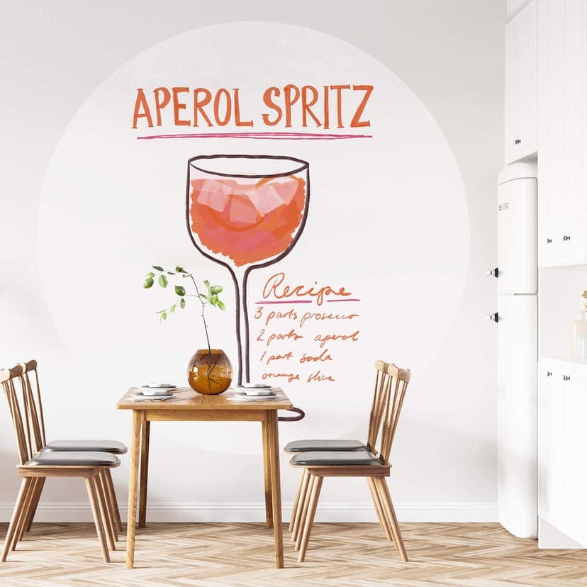 Fotomurale per la cucina - Fritsch - Aperol Spritz - Rotondo - carta da parati in tessuto non tessut