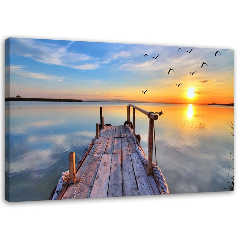 Stampe su tela, lago al tramonto