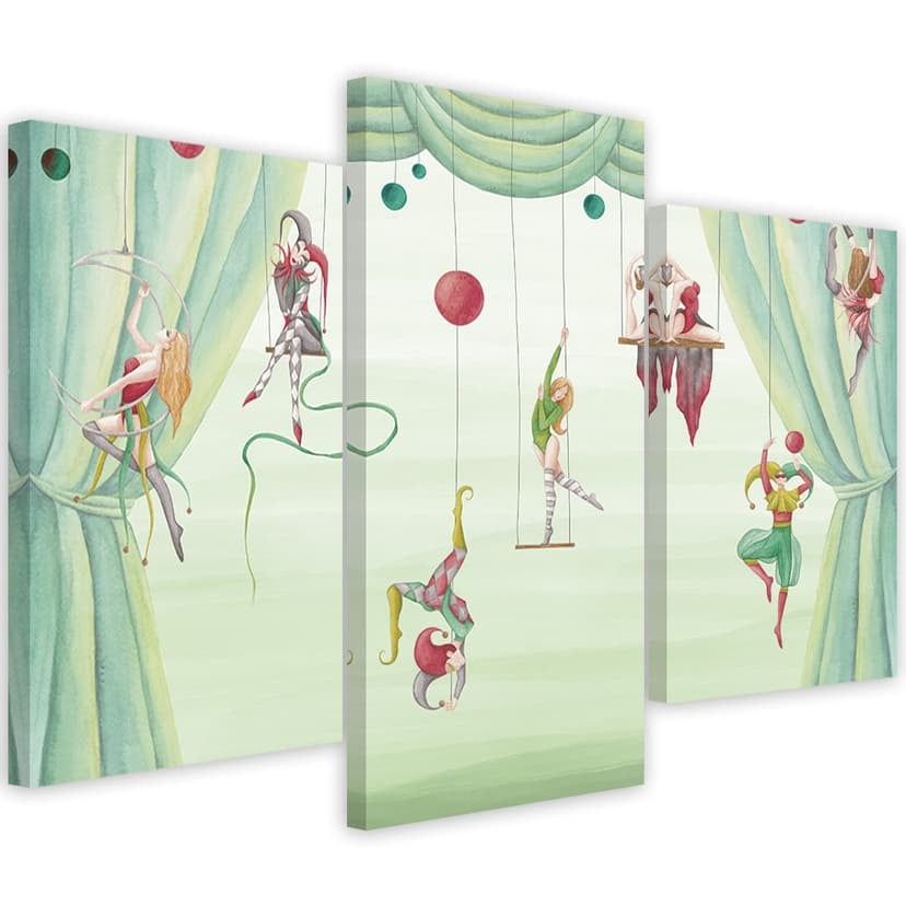 Stampa su tela in 3 pezzi, acrobata del circo