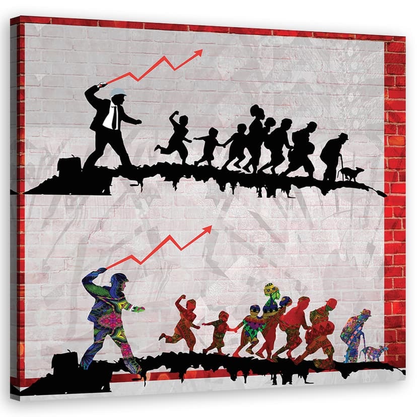 Stampe su tela, Banksy la frusta