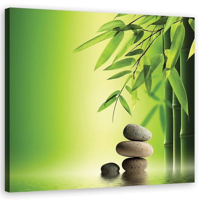 Stampe su tela, Pietre di bambù Zen piante