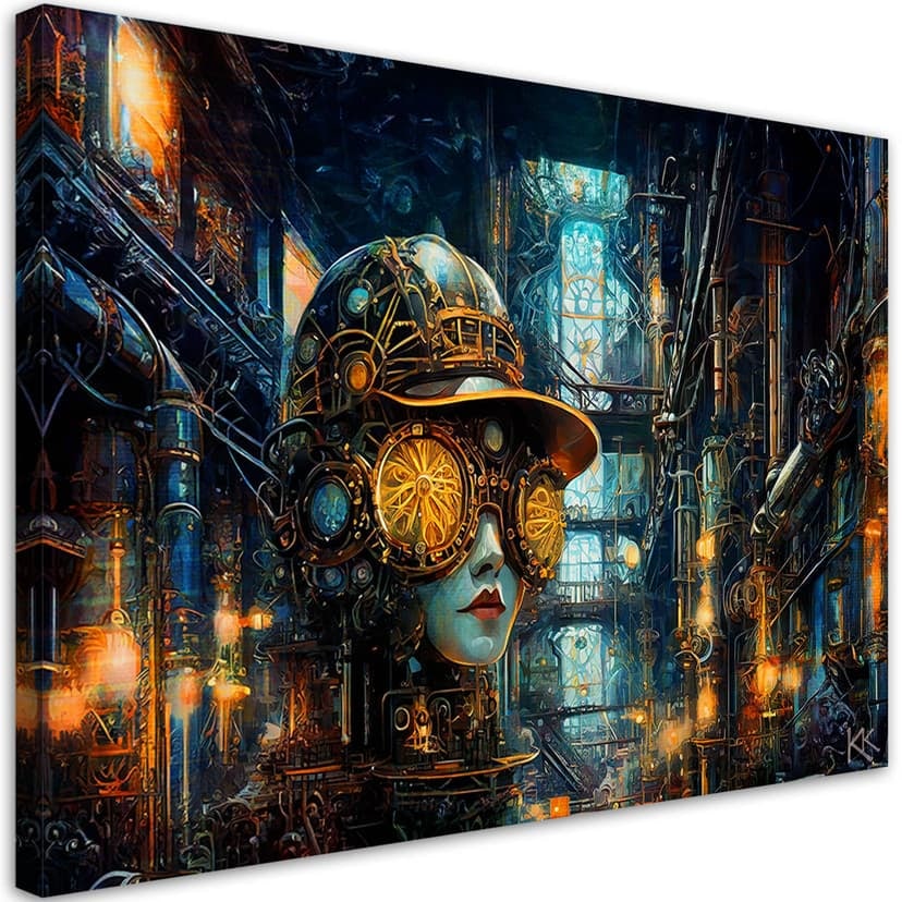 Stampa su tela, Astrazione steampunk femminile