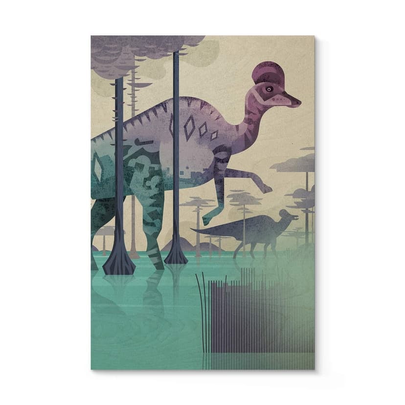 Stampa su legno Corythosaurus - Braun