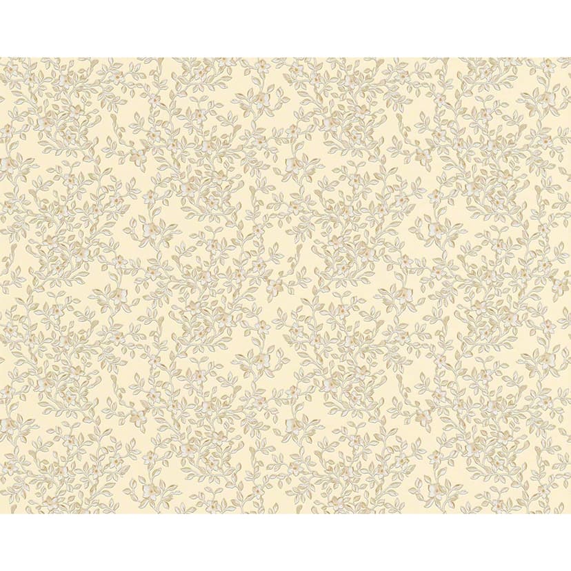 Versace Wallpaper - carta da parati Barocco Flowers colore beige, crema, metallizzato