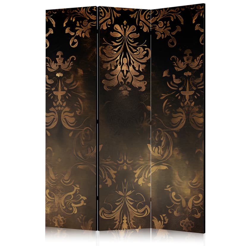 Paravent, Raumteiler freistehend, Trennwand - Baroque Ornaments in Patinated Gold and Bronze - Retr