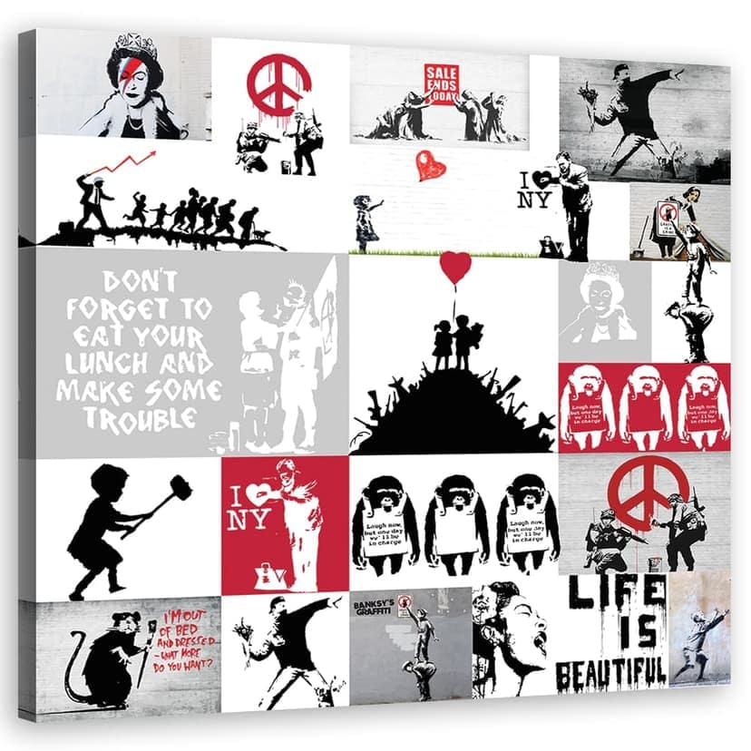 Stampe su tela, Collage di graffiti Banksy street art
